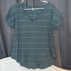 Madewell striped V-neck short sleeve top